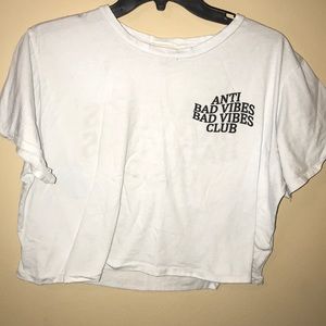 White crop top tee